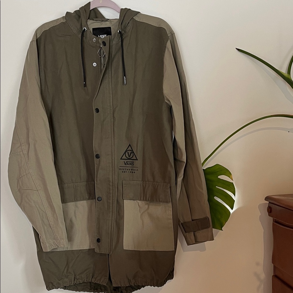 Vans Men's Olive and Green Hooded Coat